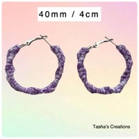 Image 2 of Purple Twisted Hoops 