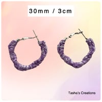 Image 3 of Purple Twisted Hoops 