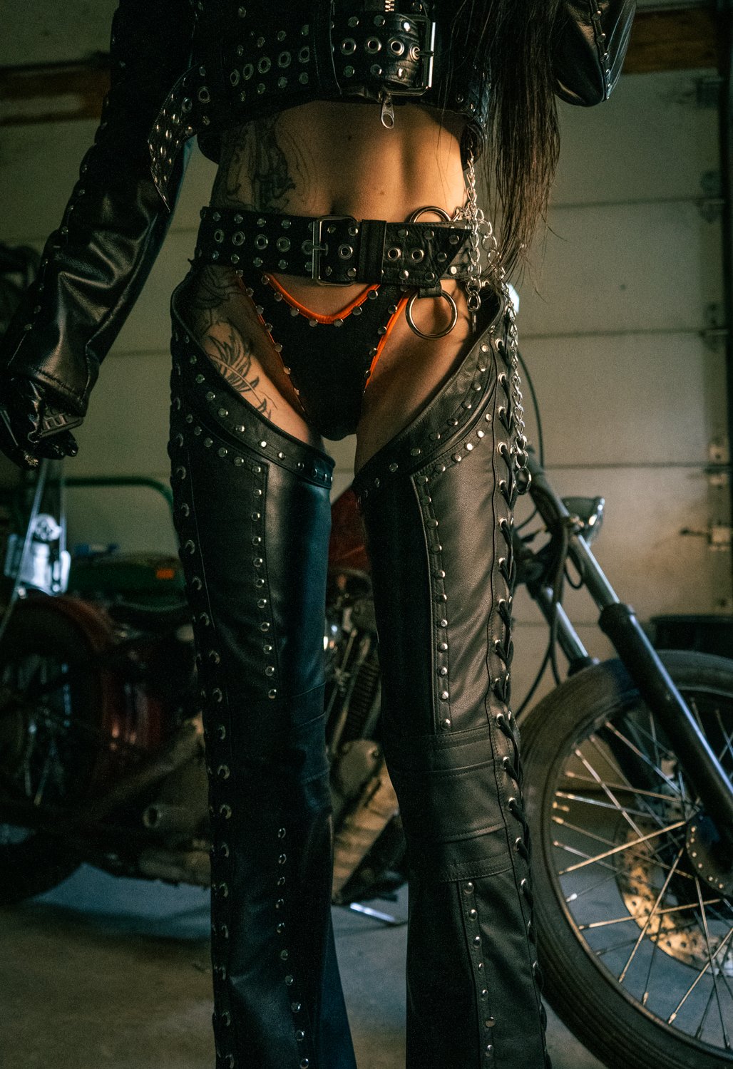 Image of Toxic Vision Hellbent leather riding chaps