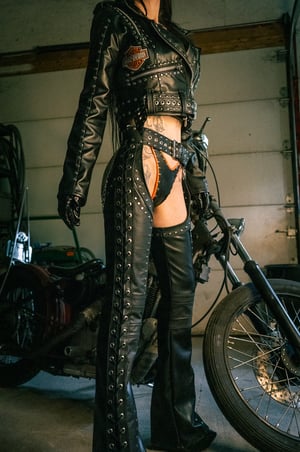 Image of Toxic Vision Hellbent leather riding chaps