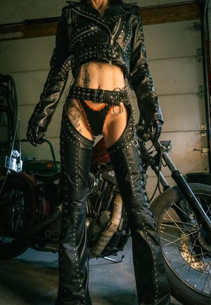 Image of Toxic Vision Hellbent leather riding chaps