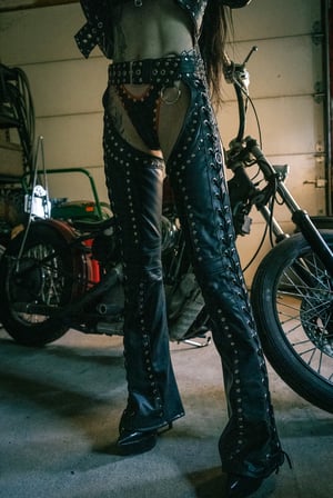 Image of Toxic Vision Hellbent leather riding chaps