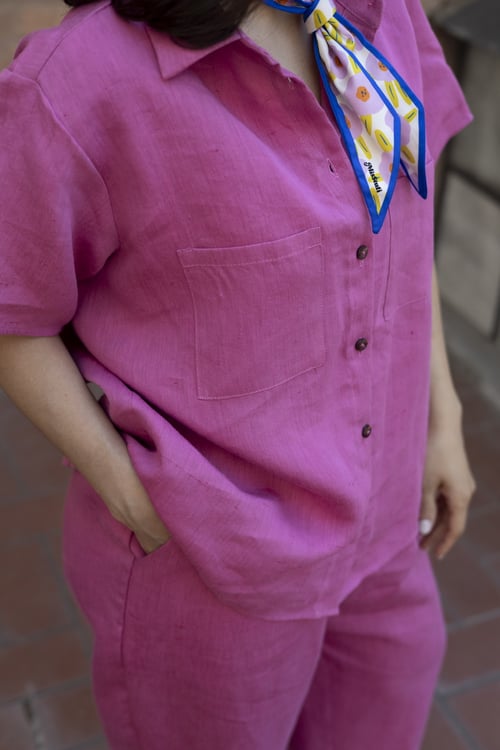 Image of CAMICIA NIMBUS LINO ROSA