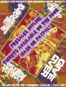 Image of PRE-SALES OFFLINE, TIX AVAILABLE OTD!! SHITBRAINS + ONA SNOP + NGANGA + GIVE OVER - LEEDS 05/06/2025
