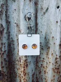 Orange Sparkle Glass Studs