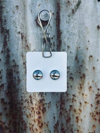 Tree Sunset Glass Studs