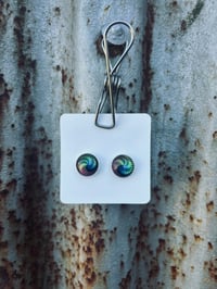 Rainbow Swirl Glass Studs