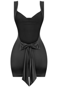 Image 4 of Lucy bow mini dress (Black)