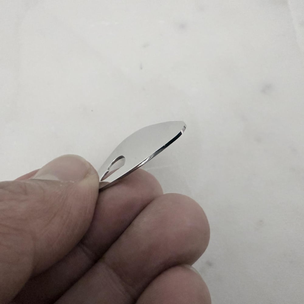 Image of High Quality 10 Pieces Pack Cut Open Heart Steel Guitar Pick Blank for Laser Engraving.