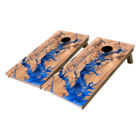 Image 1 of Brackish Wooder Cornhole Boards - "Chesapeake Bay" Epoxy on Olive Wood - MT6570