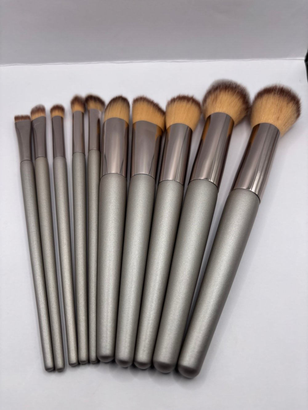 Image of Silver Make up brush set (10 piece set)