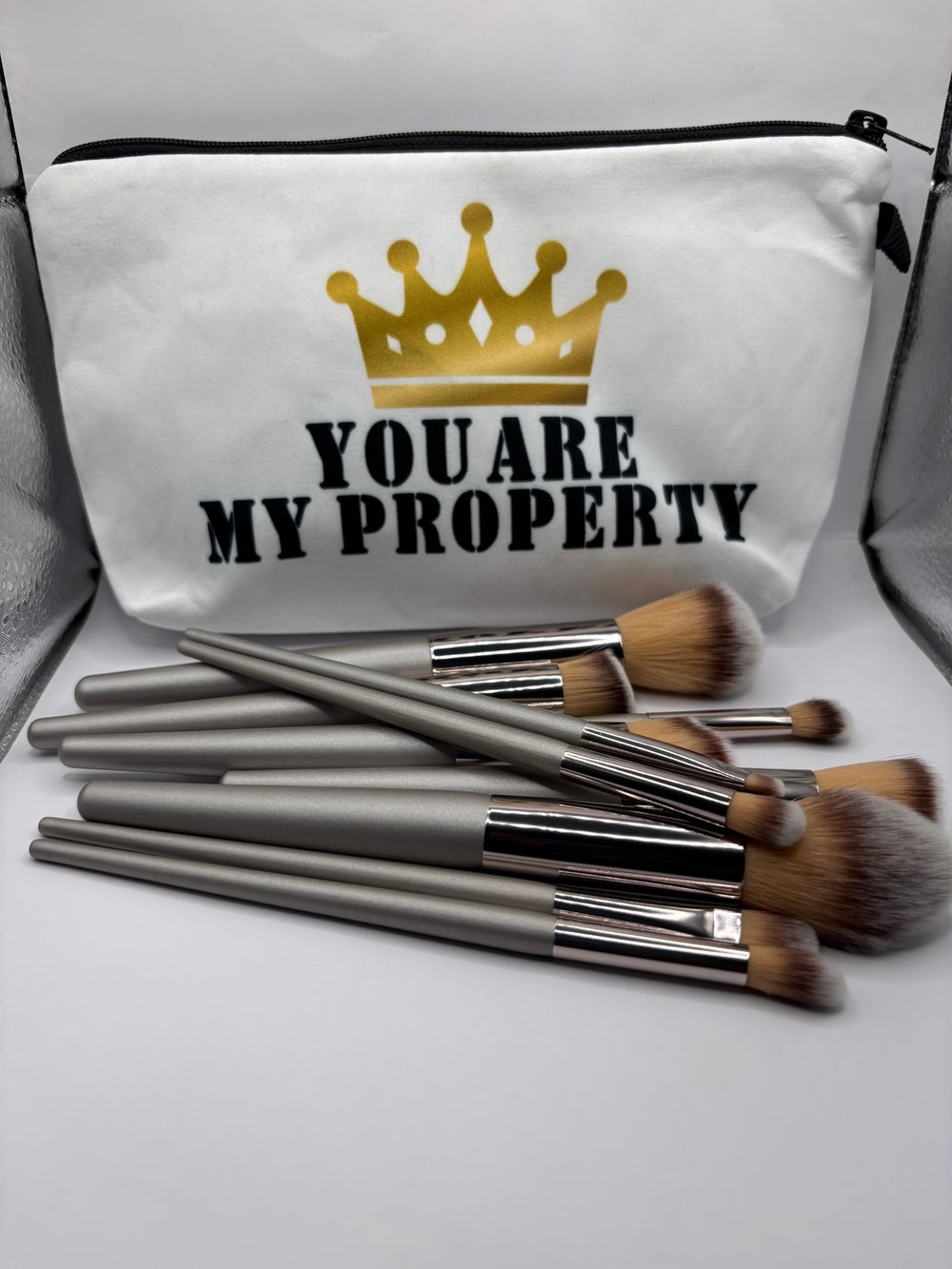 Image of Silver Make up brush set (10 piece set)