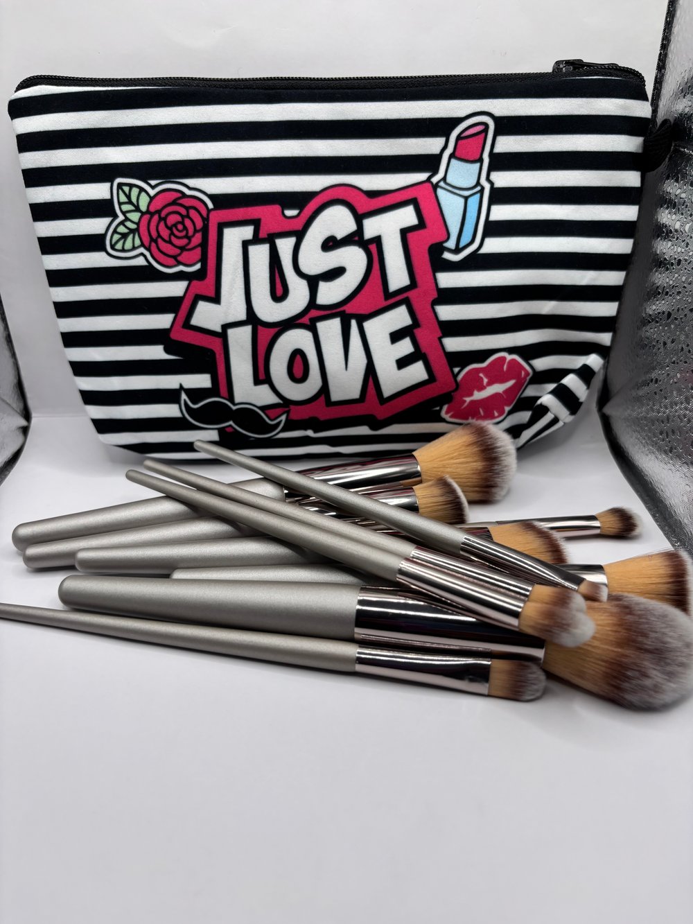 Image of Silver Make up brush set (10 piece set)