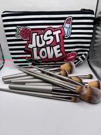 Image 3 of Silver Make up brush set (10 piece set)