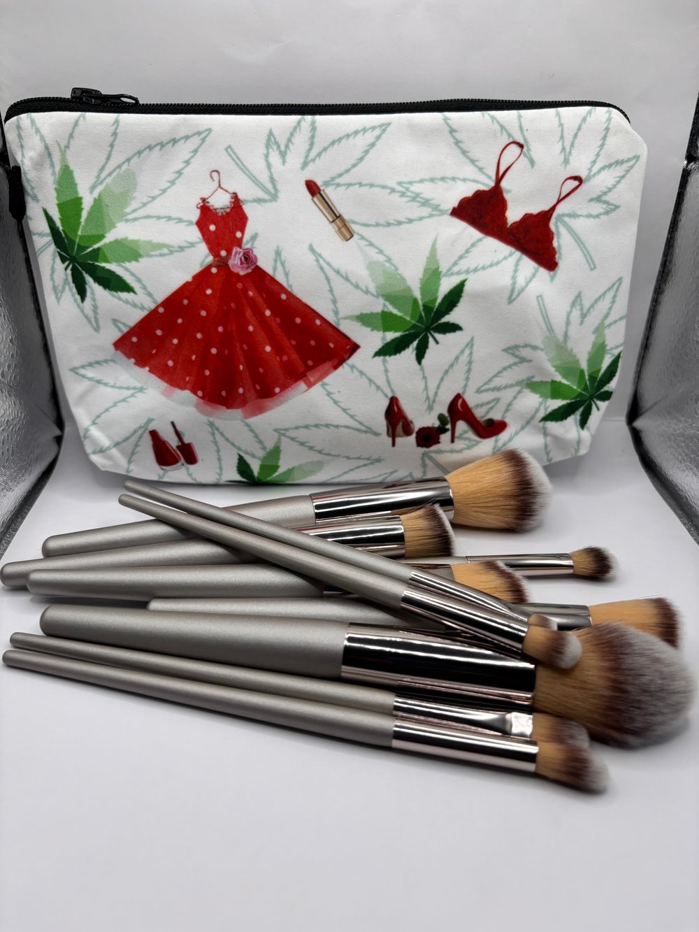Image of Silver Make up brush set (10 piece set)