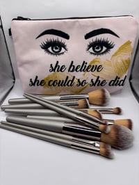 Image 5 of Silver Make up brush set (10 piece set)