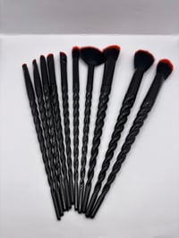 Image 1 of Red Make up brush set (10 pieces)
