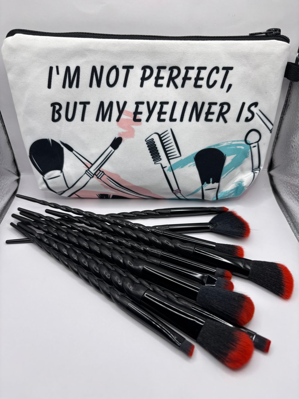 Image of Red Make up brush set (10 pieces)