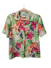 Image 1 of Nikki Size Small Vintage Tropical Button UP
