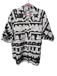 Image 1 of Cabrais Size 18W Black & White Button Up