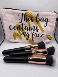 Image 2 of Black 3 piece makeup brush set