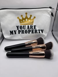 Image 3 of Black 3 piece makeup brush set