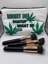 Image 5 of Black 3 piece makeup brush set