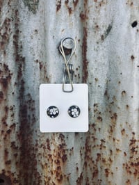 Black & White Floral Glass Studs