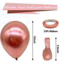 Image 2 of 12" Metallic Rose Gold