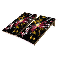Image 1 of Maryland Flag Fireworks Cornhole Boards by Brackish Wooder - Patriotic Backyard Game Set - MT1363
