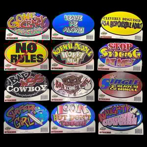Image of 2000s deadstock oval stickers!