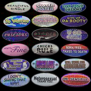 Image of 2000s deadstock oval stickers!