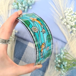 Image of Koi Pond Stained Glass Art Bookmark | Reading Accessory