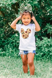 Image 1 of Floral Mouse Baby Toddler Girl’s Shirt Bodysuit Top Roses Sunflowers 