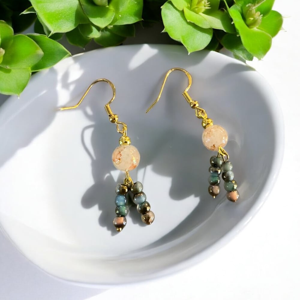 Image of Bracelet and Earring Beaded Set