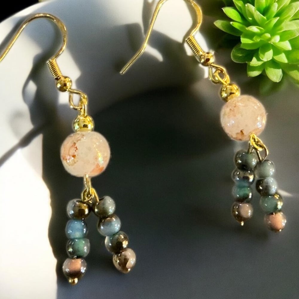 Image of Bracelet and Earring Beaded Set