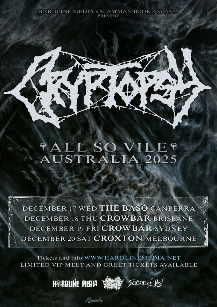 Image of GA PRESALE - CRYPTOPSY - CANBERRA - WED DEC 17 - THE BASO
