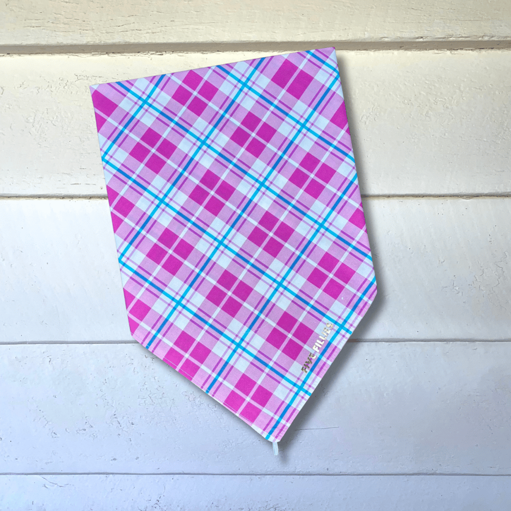 Image of Purpley Pink + Blue Plaid Scarf
