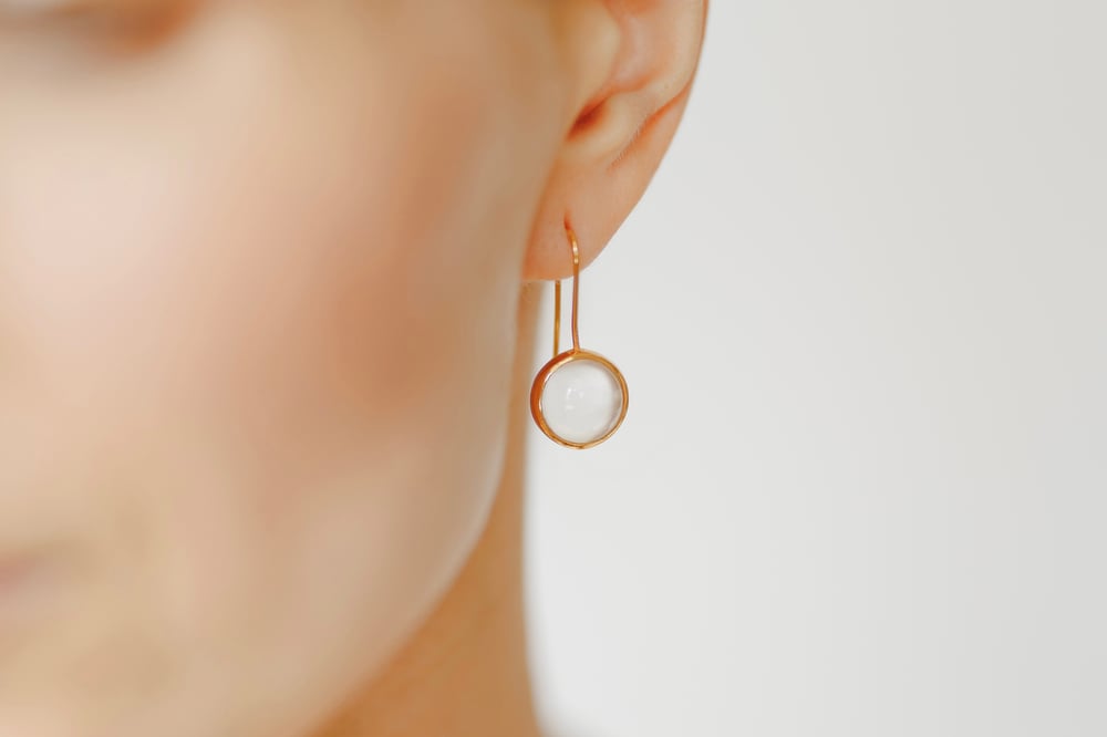 Image of "Rays of the sun" gold plated silver earrings with rock crystals · RADII SOLIS ·