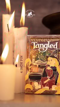 Image 3 of LONG-HAIRED WITCH PRINCESS : 4" Poster Pin (Limited Edition 40)