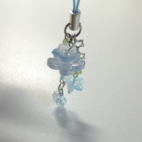 Image 2 of blue flower phone charm