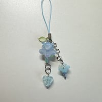 Image 1 of blue flower phone charm