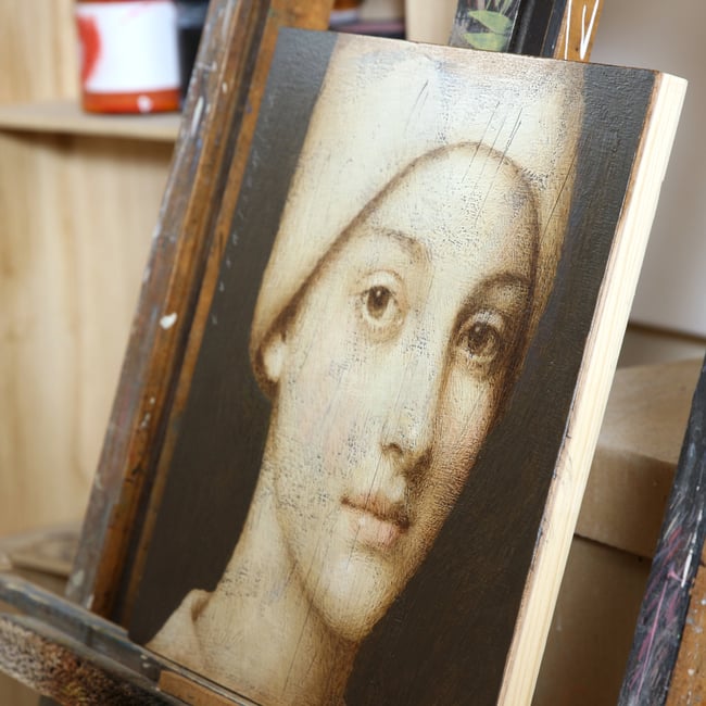 Small portrait in a hat  VII