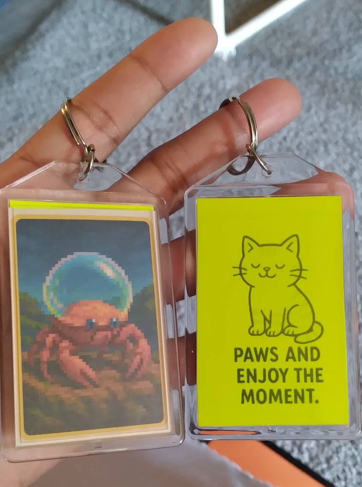 Image of Paws and Enjoy the Moment Keychains
