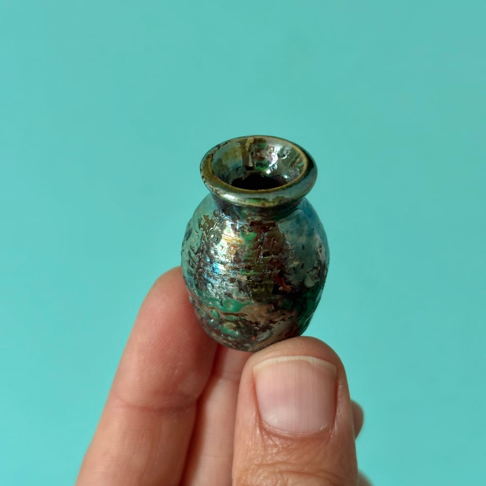 Image of Rainbow Raku Vase