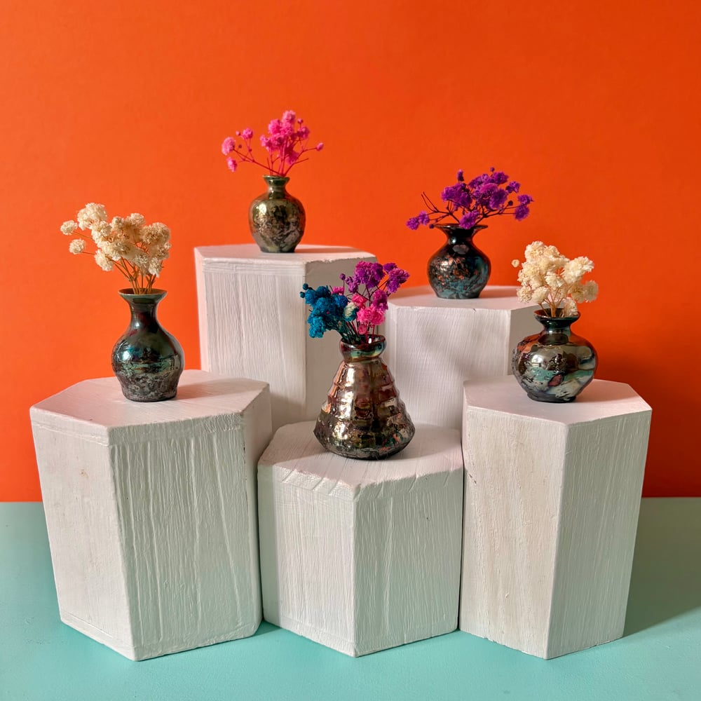 Image of Rainbow Raku Vase