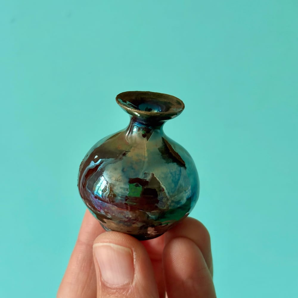 Image of Raku Rainbow Pot