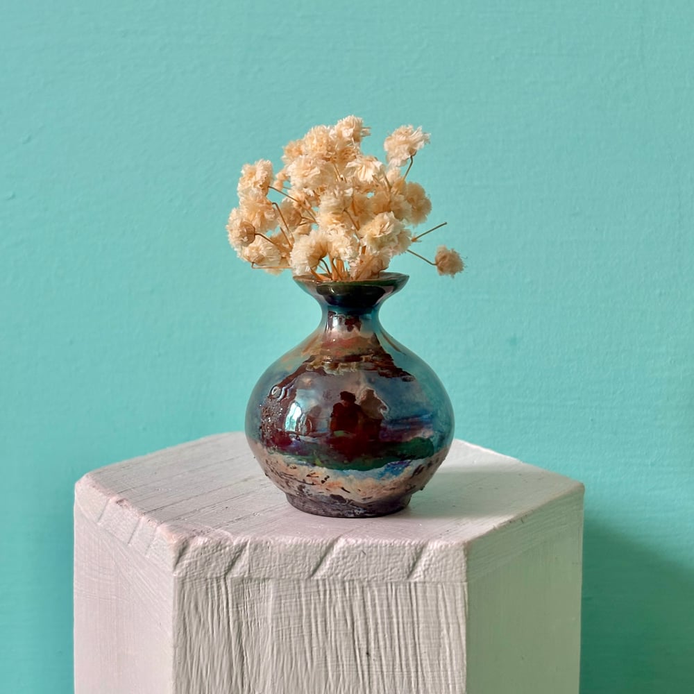 Image of Raku Rainbow Pot