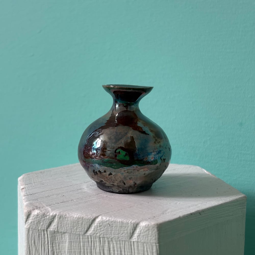 Image of Raku Rainbow Pot