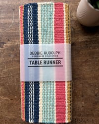 Image 3 of Hand Woven Placemat - Indigo and Coral